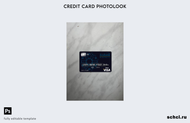 цифровая загрузка Бенин Ecobank Visa Card фотоизображение переднего шаблона